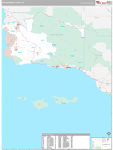 Santa Barbara Wall Map Premium Style
